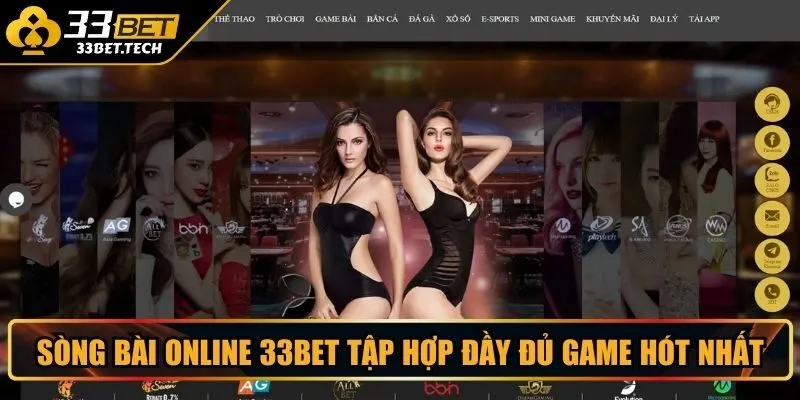 Sòng bài online 33BET tập hợp đầy đủ game hót nhất