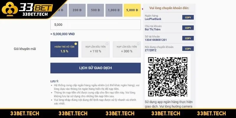 Nạp tiền qua quét mã QR tiện lợi, nhanh chóng
